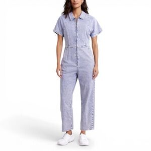 Rachel Comey AZI Jumpsuit Women’s Size 8 Purple Zip Front Short Sleeve Acid